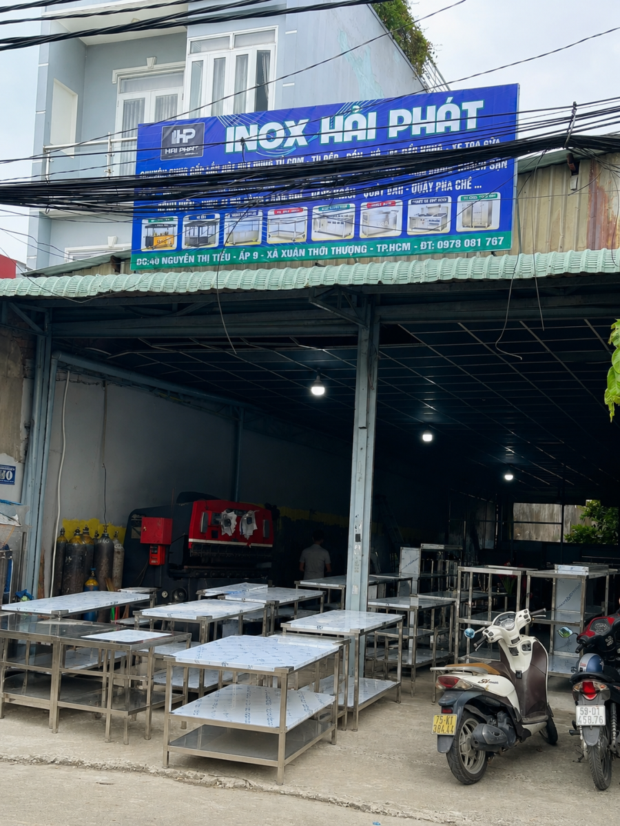  Gia công bàn inox tại xưởng Inox Hải Phát
