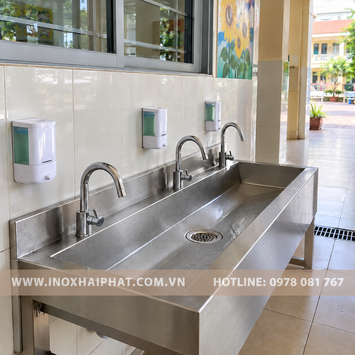 máng rửa tay inox 
