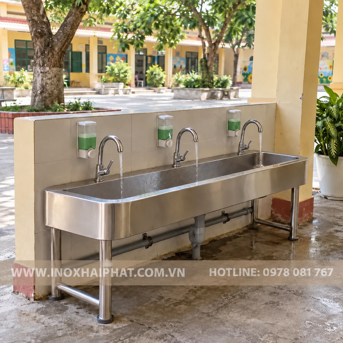máng rửa tay inox 