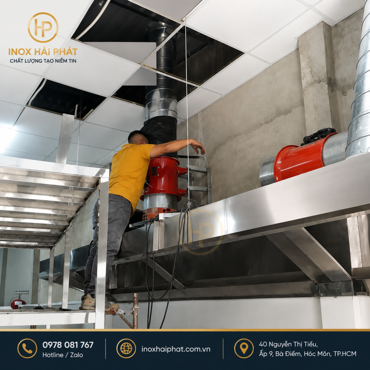 kích thước chụp hút khói công nghiệp