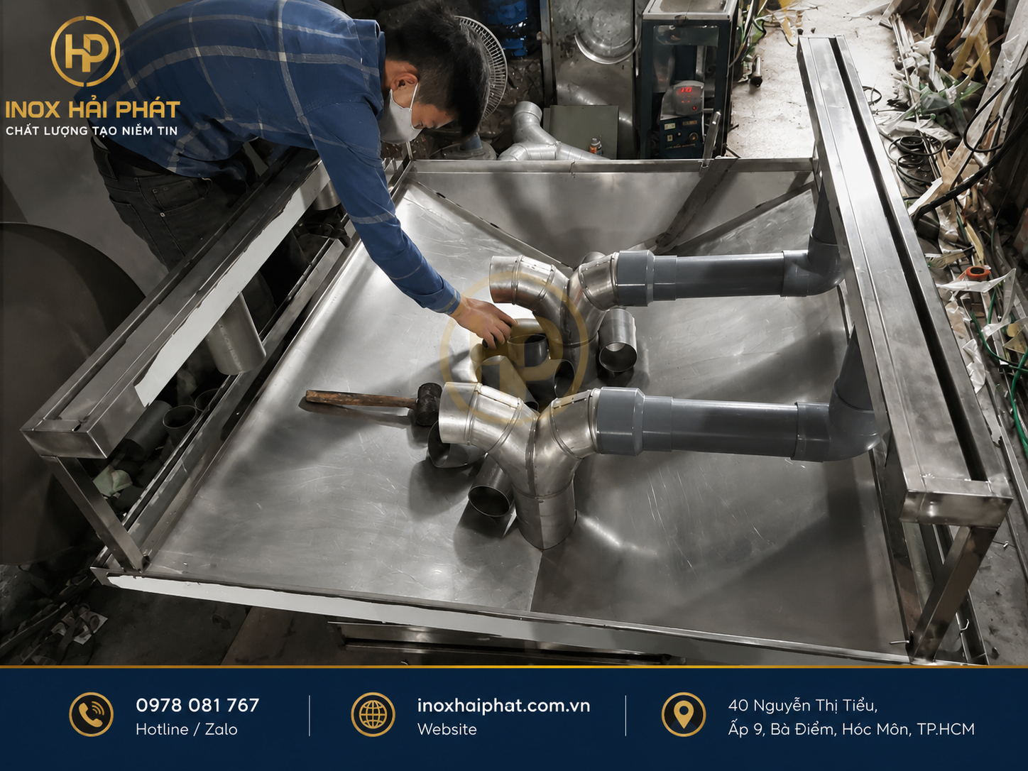 ống hút khói bếp công nghiệp Inox Hải Phát