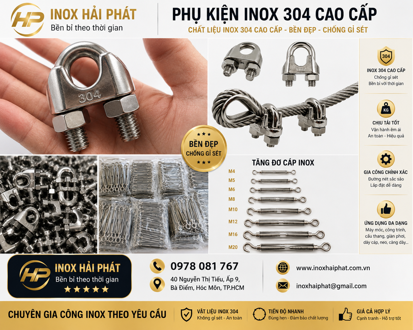 phụ kiện cột cờ inox 304 puly tay quay