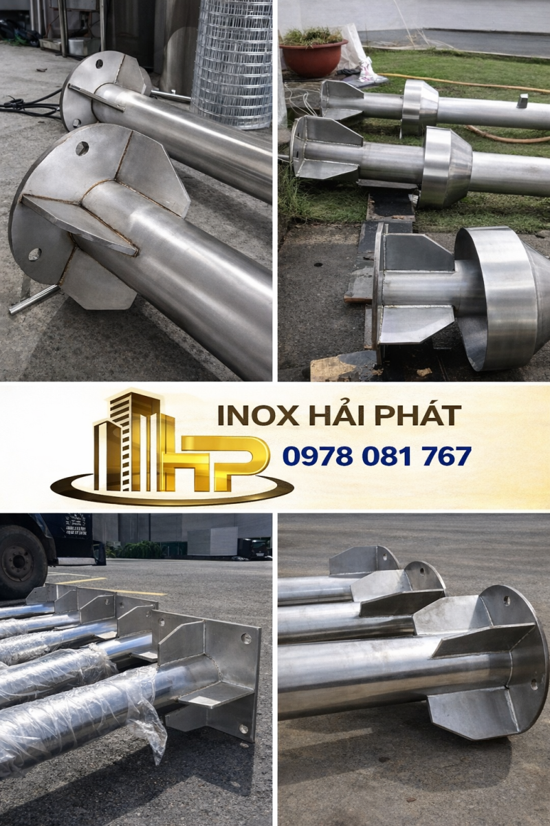 Bãn mã cột cờ inox 304 Cao Cấp – Có Thể Dùng Kiểu Vuông Hoặc Tròn
