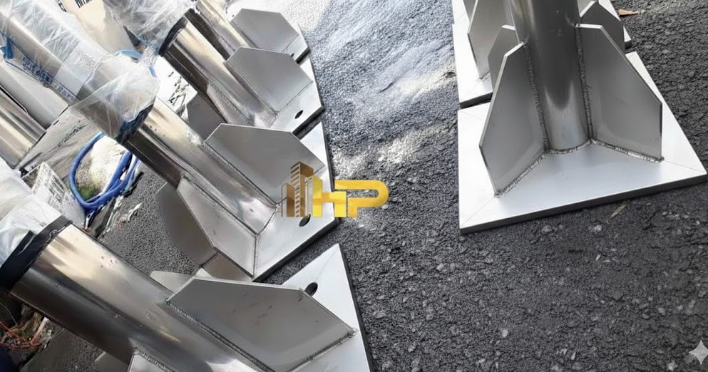 Bản mã cột cờ kiểu vuông được cắt cnc chính xác, thẩm mỹ