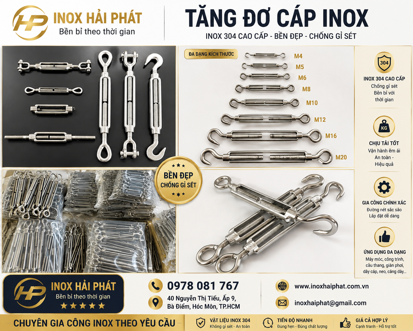 bản mã và gân tăng cứng cột cờ inox