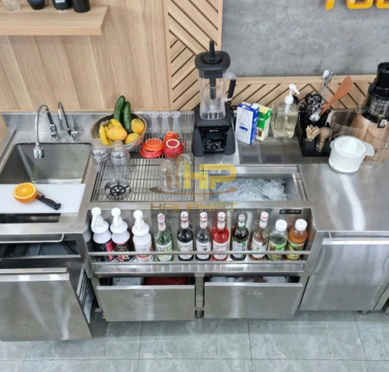 Quầy Pha Chế Inox 304 Âm Quầy Bar Chuyên Nghiệp