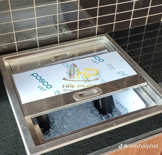 thùng đá inox âm bàn
