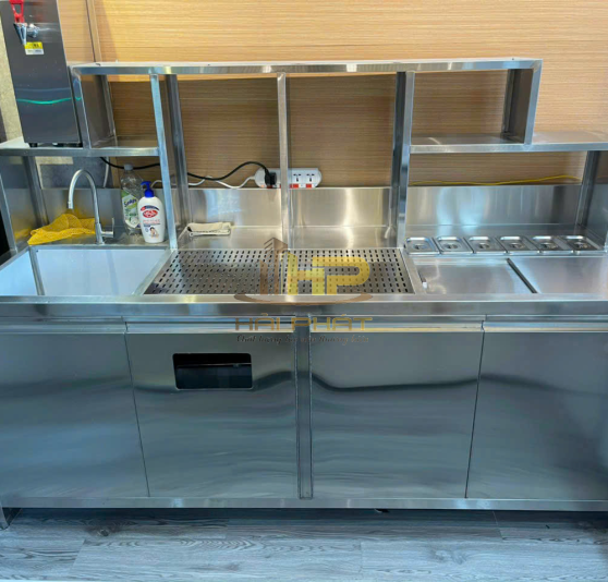 Quầy Pha Chế Inox 304 Âm Quầy Bar Chuyên Nghiệp