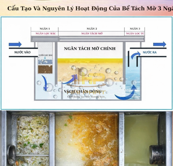 Bể Tách Dầu Mỡ 1200L Inox 304