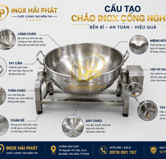 chảo inox công nghiệp 