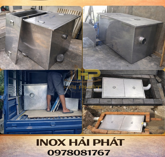 Bể Tách Dầu Mỡ 1200L Inox 304