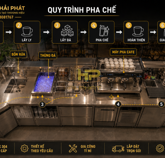 quầy pha chế cafe inox 304