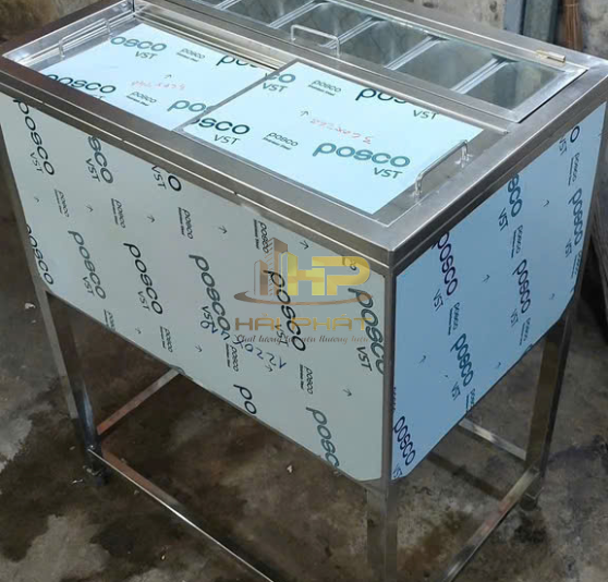 Thùng Đá Inox 304 Âm Quầy 2 Ngăn