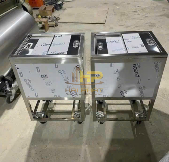 Thùng Đá Inox 304 Âm Quầy 2 Ngăn
