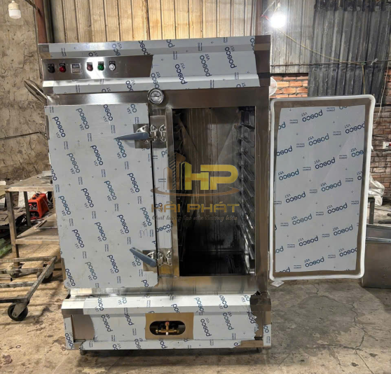 Tủ Hấp Cơm Gas Công Nghiệp Nhiều Khay