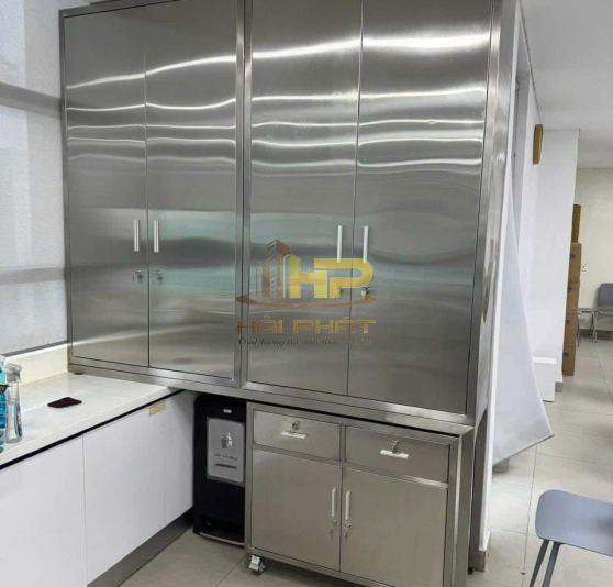Tủ Inox Pantry 2 Cửa Mở Có Hộc Kéo