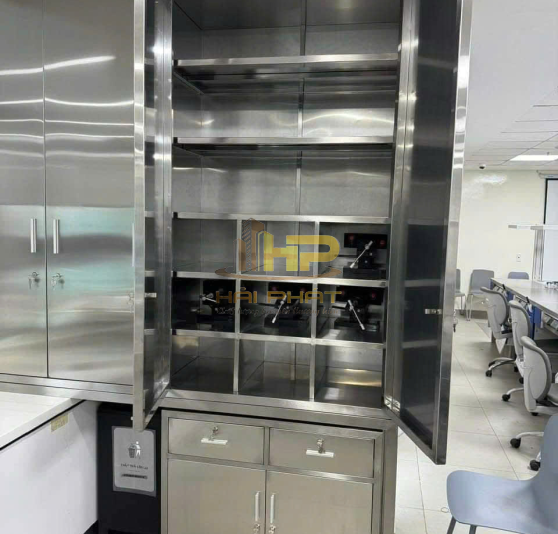 Tủ Inox Pantry 2 Cửa Mở Có Hộc Kéo