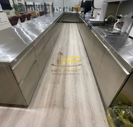 Tủ Inox Pantry 304 Dạng Dài – Tích Hợp Bồn Rửa & Bếp