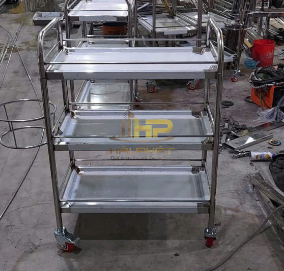 Xe đẩy khay inox nhiều tầng