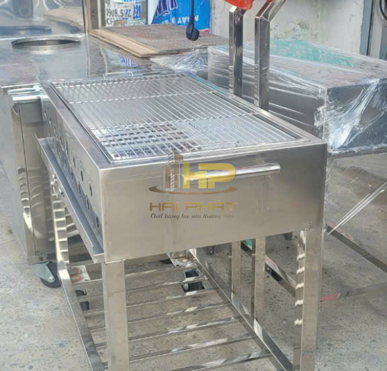 Lò Nướng Than Inox Có Quạt Thổi Gió